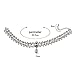 Houda Elegant Pearl Collar Choker Crystal Jewelry Rhinestone Statement Necklace Pendant