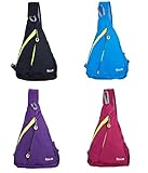 iColor Sling Chest Bag Sports Crossbody Backpack Triangle Packs Daypack Gym Shoulder Bag w/Phone Water Bottle Carrier Holder for Cycling Walking Dog Hiking Travel Outdoor Camping