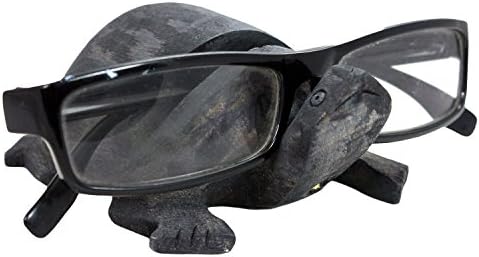 Gifts From India- Wooden Eyeglass Spectacle Handmade Turtle Shape Holder for Home Decorative or Office Desk-Black