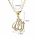 MOOCHI 18K Gold Plated Allah Hollow Hollow Pedant Necklace Jewelry Islamic