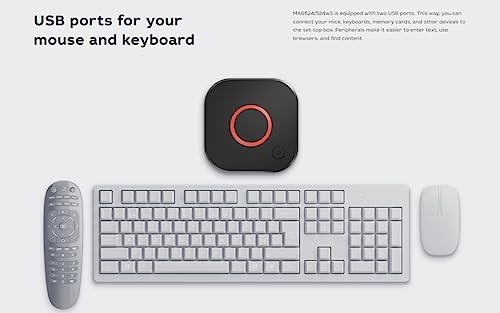 Infomir Mag 524W3 4K , Built-in Dual Band 2.4G/5G WiFi, HDMI Cable (Much Faster Than Old Mag 324w2 and 424W3) Black