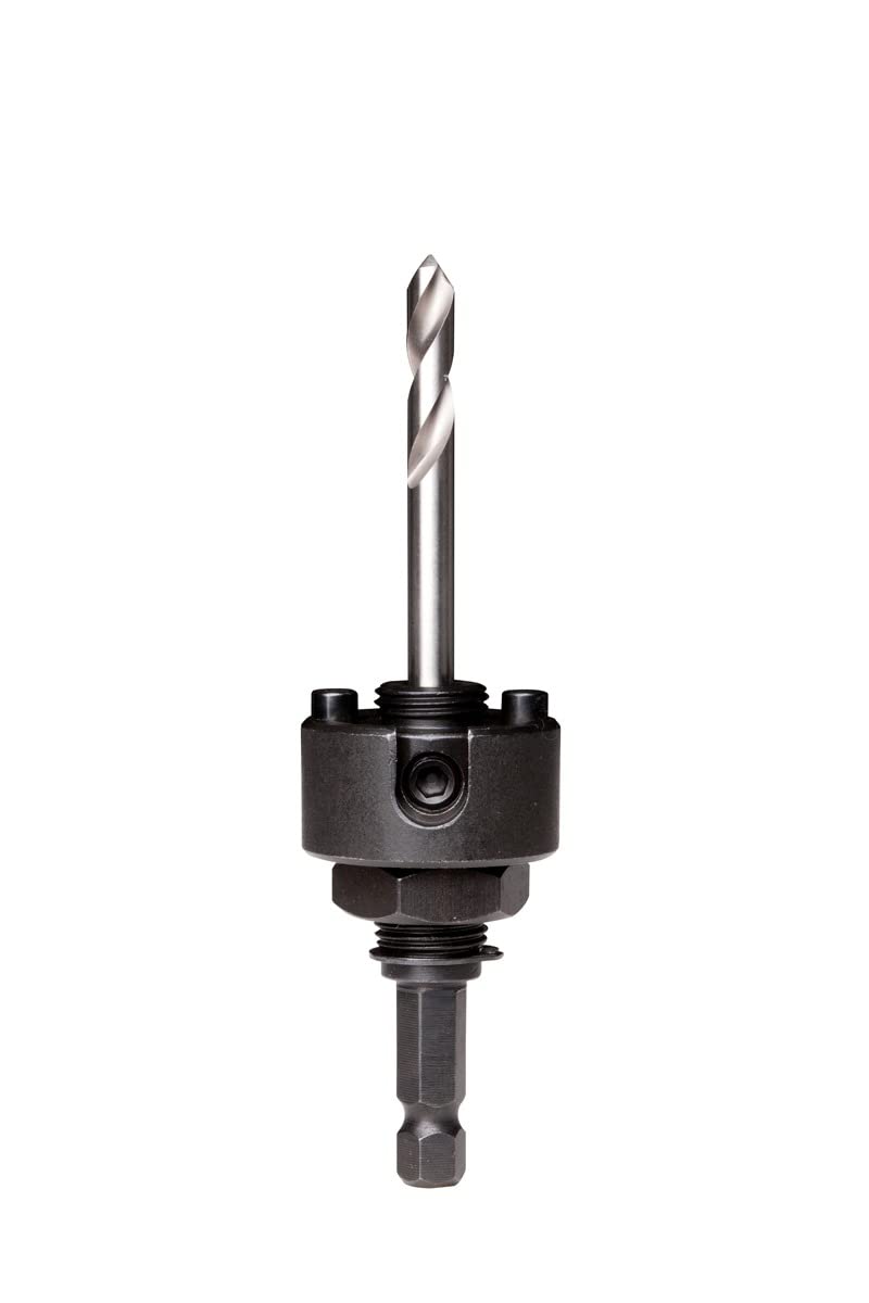 Starrett A17-38 Hole Saws Arbor - 8.75mm (11/32”) Hex Shank Arbor for 32 - 210mm Holesaws with Carbide Tipped Pilot Drill Bit - Quick Change Mandrel