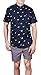 Visive Mens Hawaiian Shirt Short Sleeve Button Down Navy Shirts (Banana,Medium)