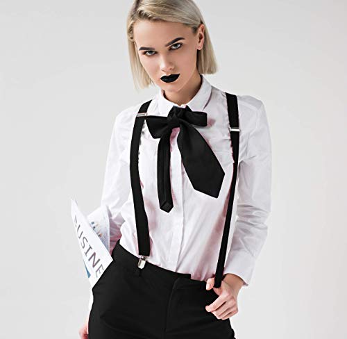 Trilece Suspenders for Men - Adjustable Elastic Y Back Style Suspender - Strong Clips (Black) - Thumbnail 6
