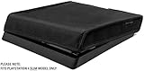 Playstation 4 Slim Model Dust Cover by Foamy Lizard Â® THE ORIGINAL MADE IN U.S.A. TexoShield (TM) premium ultra fine soft velvet lining nylon dust guard with back cable port (Horizontal)