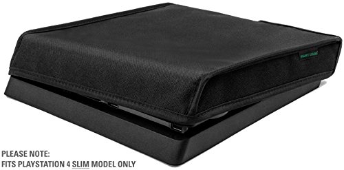 Playstation 4 Slim Model Dust Cover by Foamy Lizard ® THE ORIGINAL MADE IN U.S.A. TexoShield (TM) premium ultra fine soft velvet lining nylon dust guard with back cable port (Horizontal) Playstation 4 Slim Model Dust Cover by Foamy Lizard ® THE ORIGINAL MADE IN U.S.A. TexoShield (TM) premium ultra fine soft velvet lining nylon dust guard with back cable port (Horizontal)