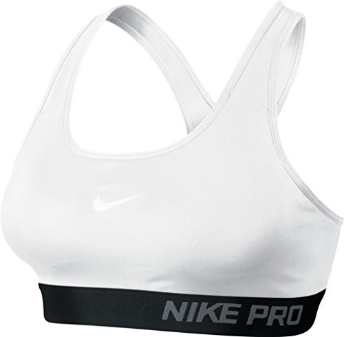 Nike womens pro classic padded sports bra - small - white/black