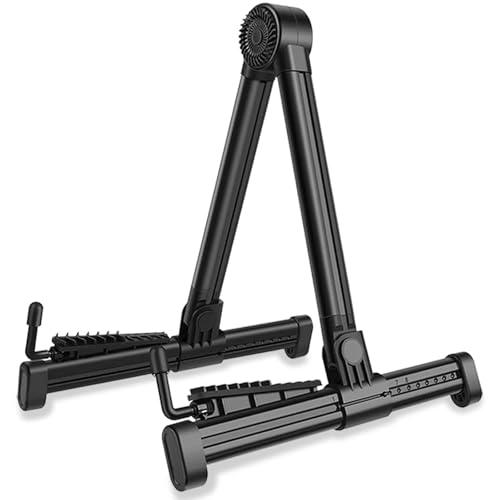 VEDO Suporte dobrável para múltiplos instrumentos – Dobrável para guitarras elétricas, guitarras acústicas, ukuleles, violinos e banjos – Portátil e leve