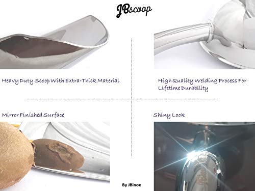 Metal Ice Scoop Stainless Steel, Popcorn Scoop 12 Oz Dog Food Scoop Popcorn for Party Wedding, Heavy Duty Dishwasher Safe - Thumbnail 4