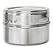 Nellam Stainless Steel Magnetic Spice Jars - Bonus Measuring Spoon Set - Airtight Kitchen Storage Containers - Stack on Fridge to Save Counter & Cupboard Space - 9pc Organizers in Silver