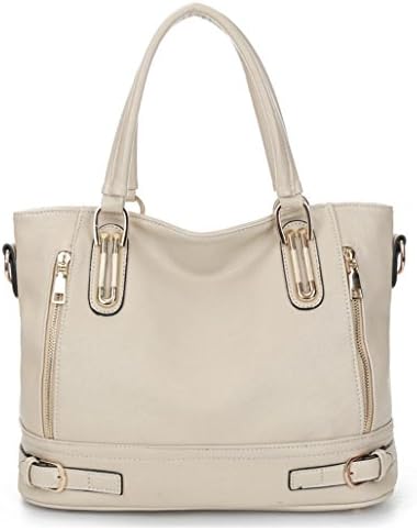 Big Capacity Vintage Luxury Leather Tote Bag Bottom Studded with Rivets Women's Motorcycle Bag Top-handle Crossbody Shoulder Handbags Laptop Bag Ladies' Purse Off-white