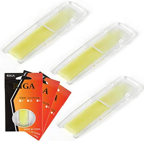 Tenor Saxophone Reeds 2.5 Sax Parts Accessories Premium Synthetic Resin Yellow Pack of 3