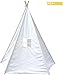 Teepee Tent for Kids | White Kids Teepee Tent | Tipi Tents Indoor Outdoor | Play Tent Foldable 7 Feet Tall - 5 Poles | Playhouse Tent | Large Childrens Teepee Tents Girls and Boys Kids