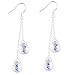 925 Sterling Silver Drop Dangle Long Earrings with Swаrovski Crystаls - Designed and Made in England