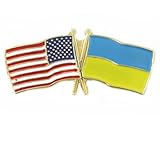 USA and Ukraine Crossed Friendship Flag Lapel Pin