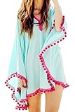 DQdq Women's Solid Oversized Beach Cover Up