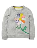 Fiream Girls Cotton Crewneck Cute Embroidery Sweatshirts(120Grey,4T)