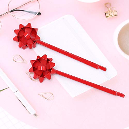 Christmas Gift Bow Hair Clip Hairpin Headdress Hair Bows Alligator Clips Cute Hair Accessories For women 3pairs (silver)