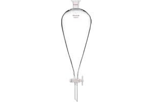 stonylab Borosilicate Glass 2000 ml Heavy Wall Conical Separatory Funnel with 24/40 Joints and PTFE Stopcock