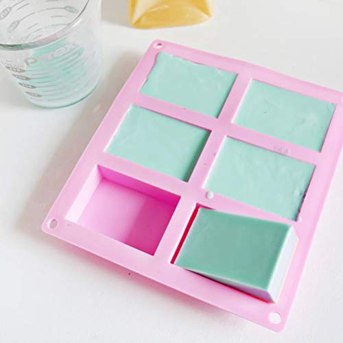 Silicone Soap Molds 2 Pack, 6 Cavities DIY Handmade Soap Moulds - Rectangle Cake Pan for Baking, Biscuit Chocolate Mold, Silicone Soap Bar Mold for Homemade Craft, Ice Cube Tray - Thumbnail 4