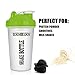 Hydro2Go 16 oz shaker bottle with protein storage jars and pill tray (green)