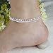HuntGold 1X Women Jewelry Silver Plated Four Layers Ankle Foot Chain Shining Diamond Anklet