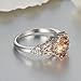 Psiroy 925 Sterling Silver Created Morganite Filled Split Shank Band Cocktail Ring