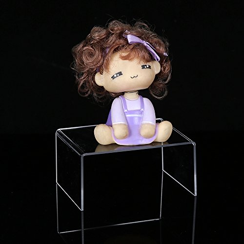 ihomecooker 12 Pack Clear Acrylic Display Risers Showcase for Jewelry Pop Figure Toy Stand 4" x 3''x 2'' (12 Pack 4" x 3''x 2'') - Thumbnail 2