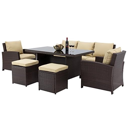 Best Choice Products 6Piece Modular Wicker Patio Dining Sofa Set w/ 7