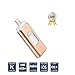 USB Flash Drives for iPhone 32GB Pen-Drive Memory Storage, 3 in 1 Jump Drive Lightning Memory Stick External Storage, Memory Expansion for Apple IOS Android Computers (Gold)