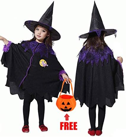 AISHNE Halloween Witch Costumes for Girls/Witch Child Costume/Halloween Dress for Kids