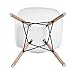 HOMY CASA Homycasa Eiffel DSW Style Mid Century Side Dining Chairs Molded Plastic Cover Natural Wood Legs(Set of 6, White)