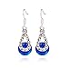 Voberry® Fashion Women Big Crystal Pendant Fashion Long Paragraph Brilliant Drop Dangle Earrings (Blue)