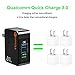 Wall Charger Fast Adapter, Phone Charging Block Fast Charge, 30W 3 Port Travel Wall Fast Charger QC3.0 QC2.0 for Samsung, LG, HTC, iPhone & More (Black 1)