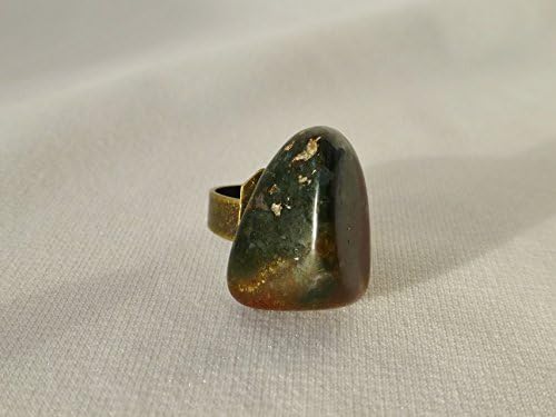 Two Tone Red Jasper Natural Tumbled Stone Ring / Chakra Ring