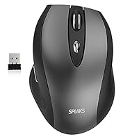 SPLAKS Wireless Mouse, 2.4Ghz Wireless Mice Portable Office Mouse 3 Adjustable DPI with Nano USB Receiver for Computer, Laptop, MacBook