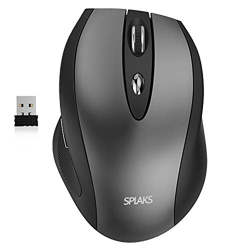 Splaks Wireless Mouse, 2.4Ghz Wireless Mice Portable Office Mouse 3 Adjustable DPI with Nano USB Receiver for Computer, Laptop, MacBook