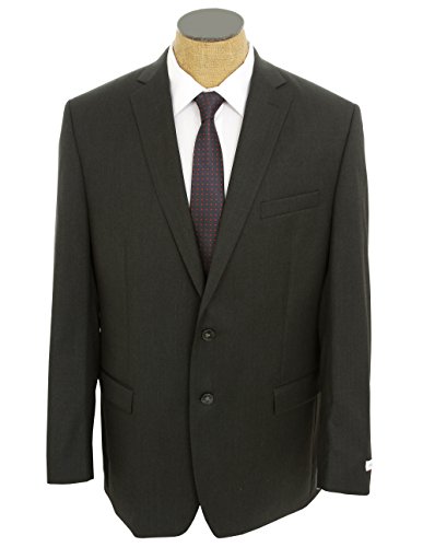 Calvin Klein Mens Solid Charcoal Gray Slim Fit Wool Suit- Size 41R