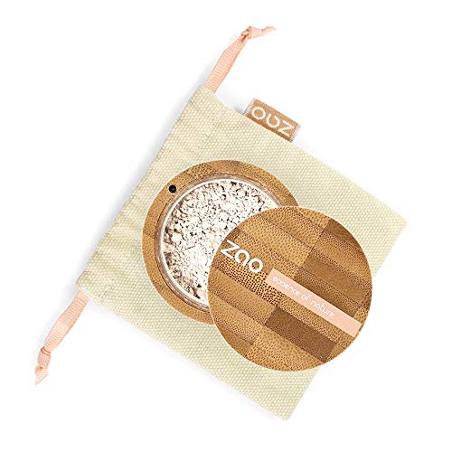 ZAO mineral silk, 500 transparent clear, loose powder mineral make up in a bamboo container certified (organic, vegan, natural cosmetic), 101500.