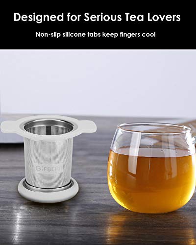 Gifbera Extra Fine Mesh Tea Infuser Basket Fits Standard Cups Mugs Teapots - Perfect Stainless Steel Tea Strainer for Brewing Loose Leaf Tea
