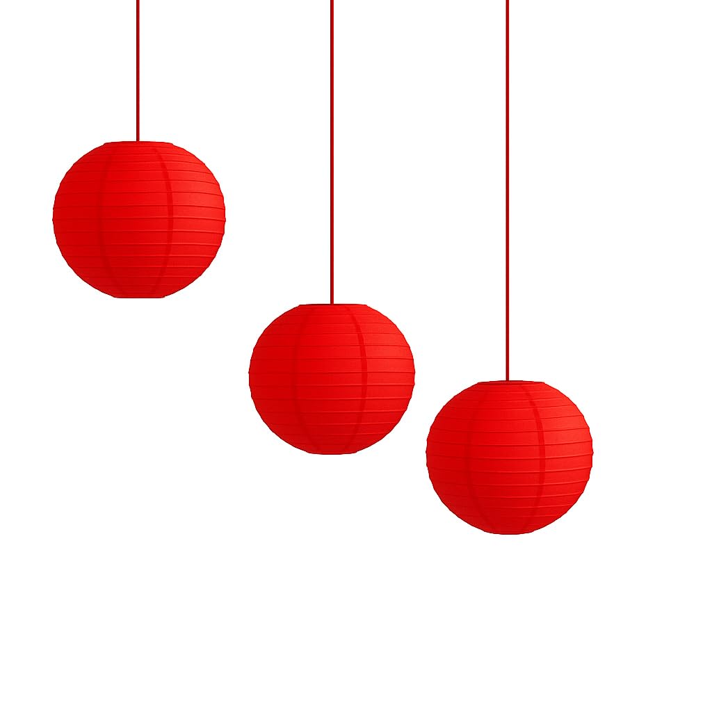 Pack of 3 Paper Lantern Lampshade Party Birthday Baby Shower Wedding Celebration Decoration (Red, 4" (10cm))