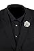 Men's Lapel Flower Handmade Boutonniere Pin for Suit - Polka Dot Mums (White)