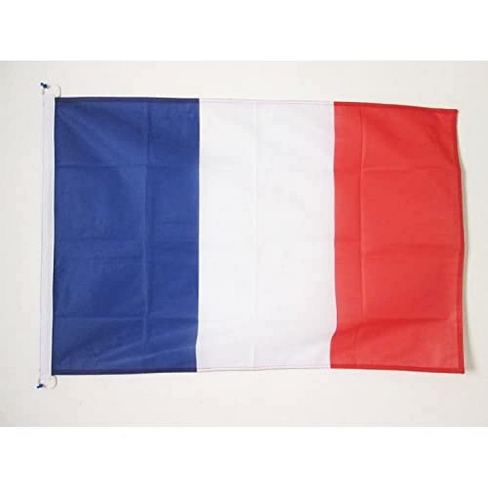 AZ FLAG - France Flag - 2x3 Ft - For Outdoor - French Banner Knitted Polyester with Two Plastic Rings - Fade Resistant - Vivid Colors - 2' x 3' Feet - 90x60 Cm