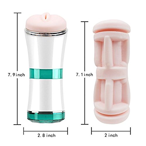 Male Masturbation Cup, Double-end Realistic Vagina Anal Pocket Masturbator Masturbation Cup for Men(White)
