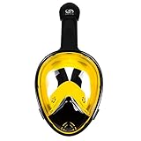 Full Face Snorkel Mask – 180° Panoramic Underwater View Diving Mask – Anti-Fog, Anti-Leak Snorkel Gear – Easybreath Snorkeling Mask for Adults, Kids with Longer Snorkeling Tube and Waterproof Earplugs