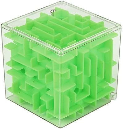 30~118 Barriers 3D Mini Ball Maze, Balance Barrier Puzzle Toy, Xander Magic Labyrinth Spherical Decor (Opaque Green)