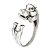Antique Silver Realistic Hippo Animal Wrap Ring Fashion Jewelry for Women and Girls