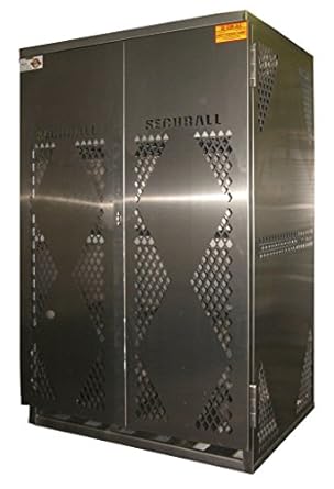 Securall Lp16s Lp Og Horizontal Storage Cabinet Fm Approved Steel 2 Door 16 20 Or 33 Lb Cylinders 65 X 60 X 32 In 4 Shelves Smart Certified Osha Regulated 15 Year Warranty Yellow Amazon Com Industrial Scientific