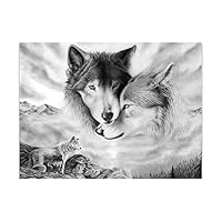 Fenfangxilas Unframed Painting, Exquisite Animal Wolf Canvas Painting Home Living Room Bedroom Restaurant Picture Poster Wall Decor 5070cm