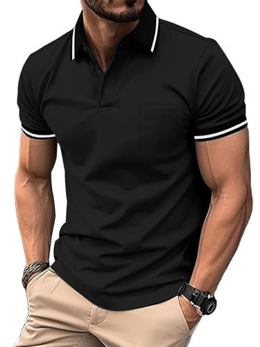 JACKETOWN 3 Pack Men's Short Sleeve Polo Shirts Lightweight Breathable Golf Casual Adult Multipack Tennis Tees